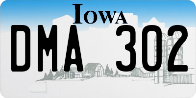 IA license plate DMA302