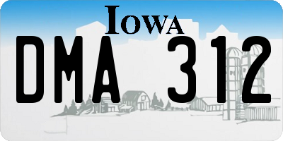 IA license plate DMA312