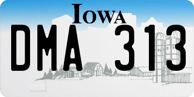 IA license plate DMA313