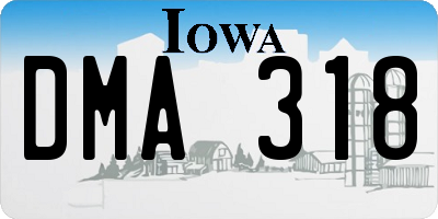 IA license plate DMA318