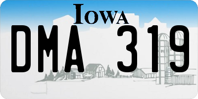 IA license plate DMA319