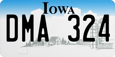 IA license plate DMA324