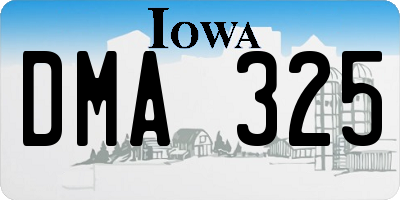 IA license plate DMA325