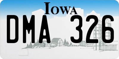 IA license plate DMA326