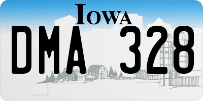 IA license plate DMA328