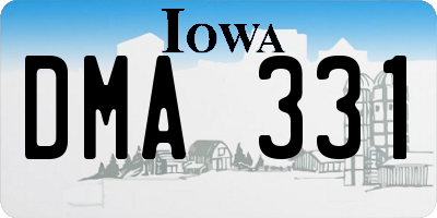 IA license plate DMA331