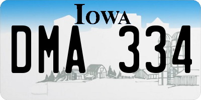 IA license plate DMA334