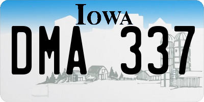 IA license plate DMA337