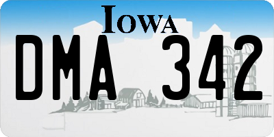 IA license plate DMA342