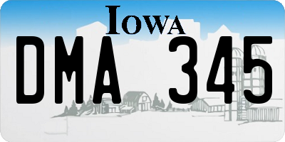 IA license plate DMA345