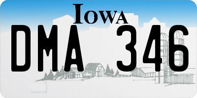 IA license plate DMA346
