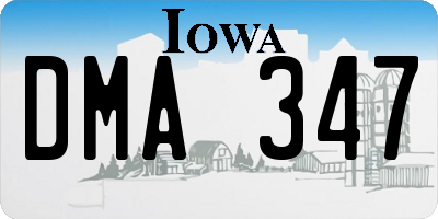 IA license plate DMA347
