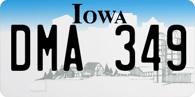 IA license plate DMA349