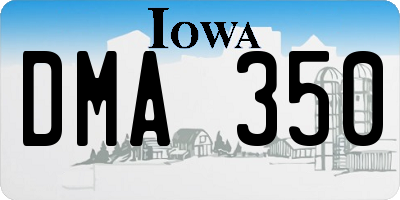 IA license plate DMA350