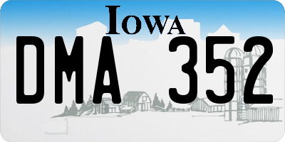 IA license plate DMA352
