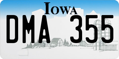 IA license plate DMA355