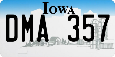 IA license plate DMA357