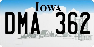 IA license plate DMA362
