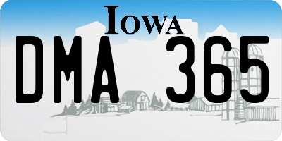 IA license plate DMA365