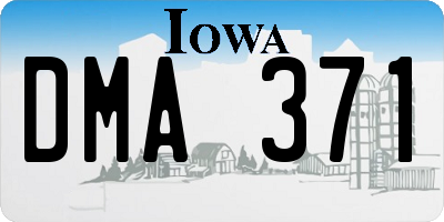 IA license plate DMA371