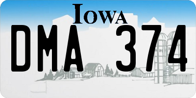 IA license plate DMA374