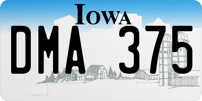 IA license plate DMA375