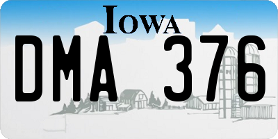 IA license plate DMA376