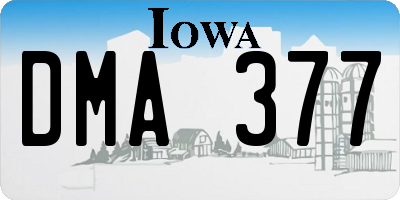 IA license plate DMA377