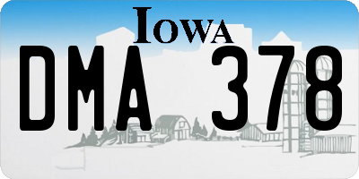 IA license plate DMA378