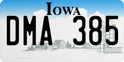 IA license plate DMA385