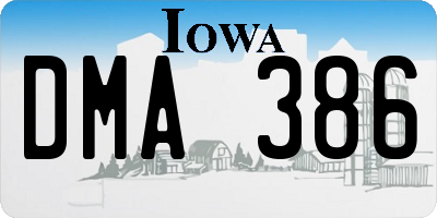 IA license plate DMA386