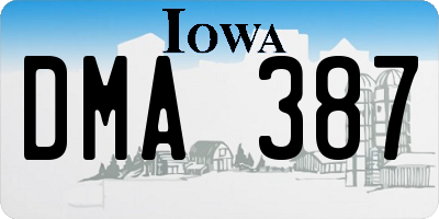 IA license plate DMA387