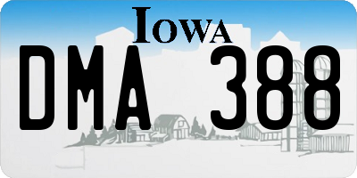 IA license plate DMA388
