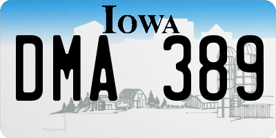 IA license plate DMA389