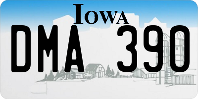 IA license plate DMA390