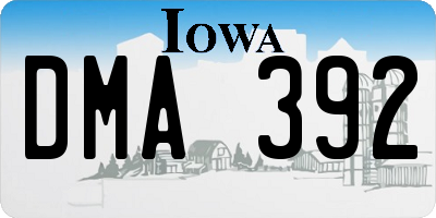 IA license plate DMA392