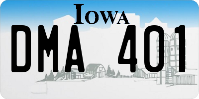 IA license plate DMA401