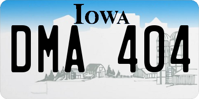 IA license plate DMA404