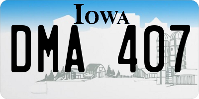 IA license plate DMA407