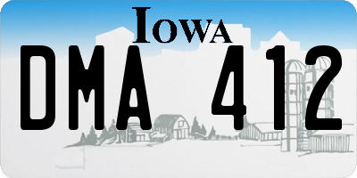 IA license plate DMA412