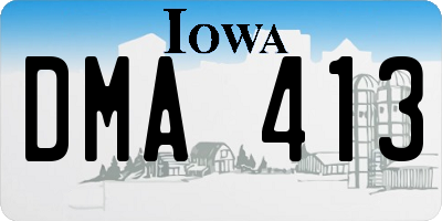 IA license plate DMA413
