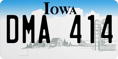 IA license plate DMA414