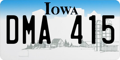 IA license plate DMA415
