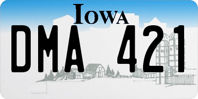 IA license plate DMA421