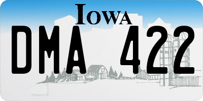 IA license plate DMA422