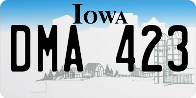 IA license plate DMA423