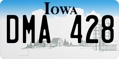IA license plate DMA428