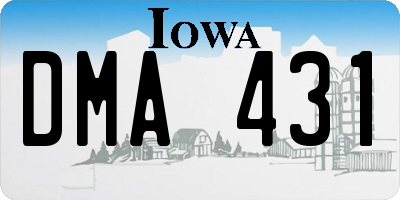 IA license plate DMA431