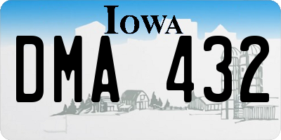 IA license plate DMA432