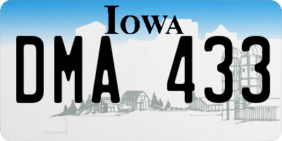IA license plate DMA433